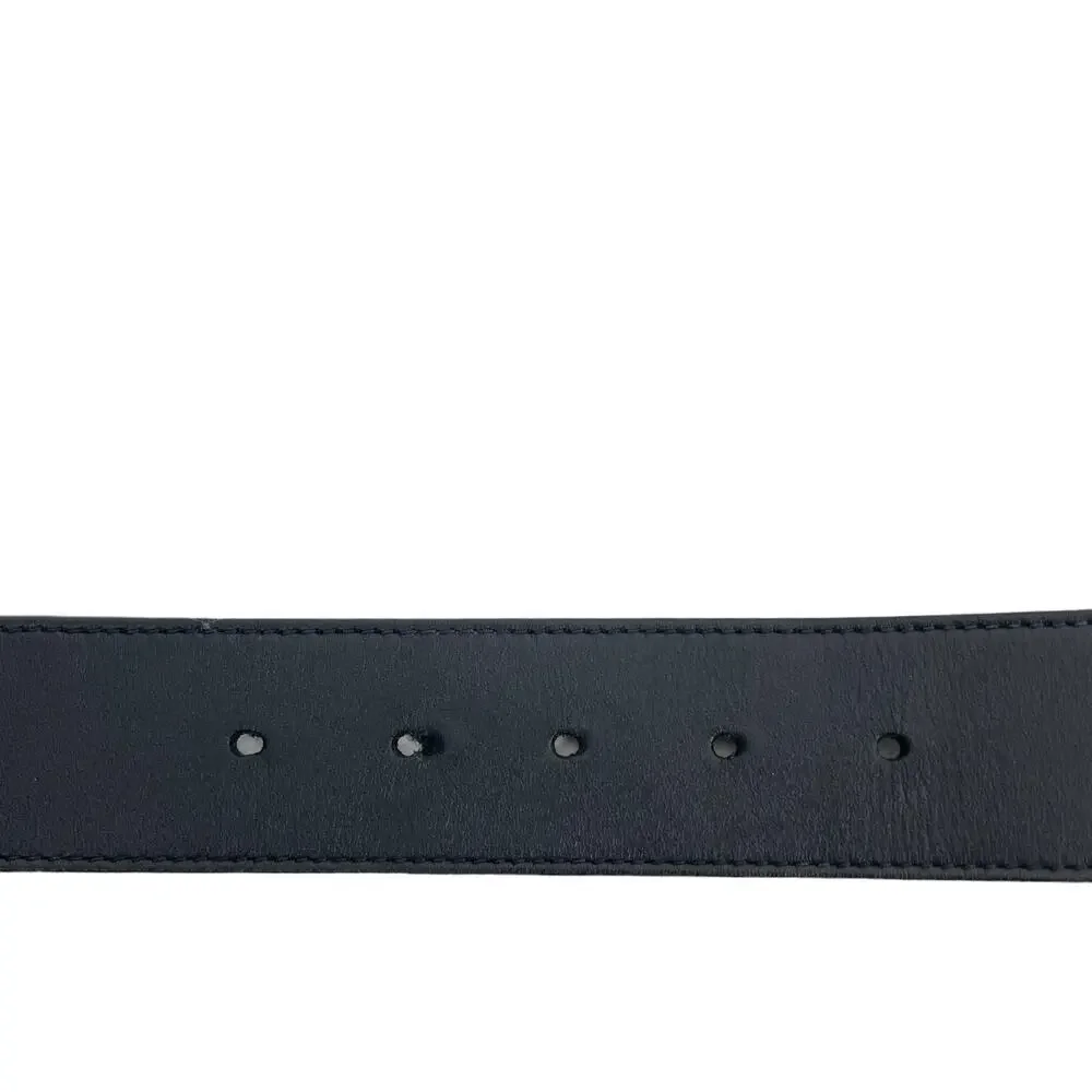 Gucci GG Marmont 2015 Re Edition Wide Belt Gold Buckle Black Men Size 80/32